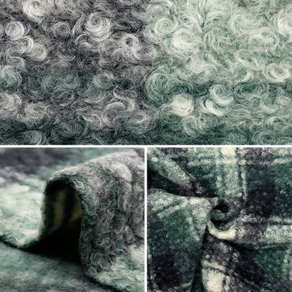 [From quantity 5] Fabric "Curly Woollike Green Check CRWLLK-2GRC"