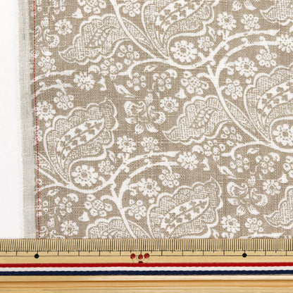 [Cantidad a partir de 5] Tela "Toromi Linen Print Leafchintz beige liryp-lc-be"