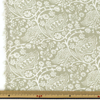 [Quantity from 5] Fabric "Thick linen print LEAFCHINTZ light green LIRYP-LC-LGR”