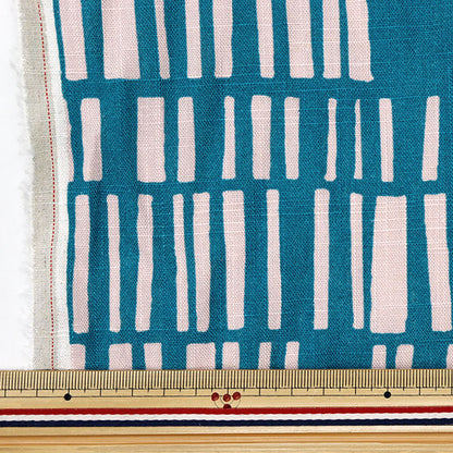 [Cantidad a partir de 5] Tela "Toromi Linen Print Nordicgeometry Blue X Pink Liryp-Ng-Blpk"