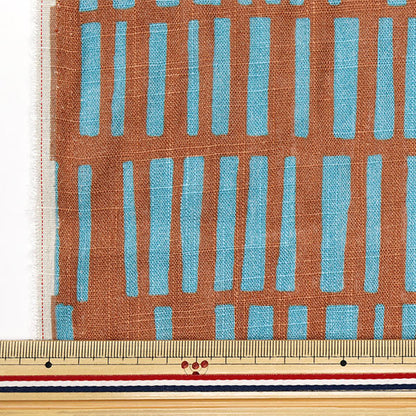 [Cantidad a partir de 5] Tela "Toromi Linen Print Nordicgeometry Orange X Blue liryp-ng-orbl"