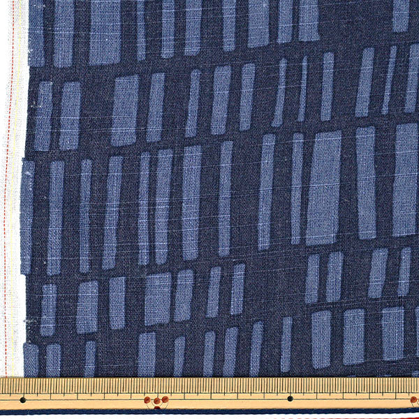 [Quantity from 5] Fabric "Thick linen print NORDICGEOMETRY navy LIRYP-NG-NV”