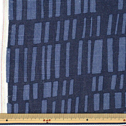 [Quantity from 5] Fabric "Thick linen print NORDICGEOMETRY navy LIRYP-NG-NV”