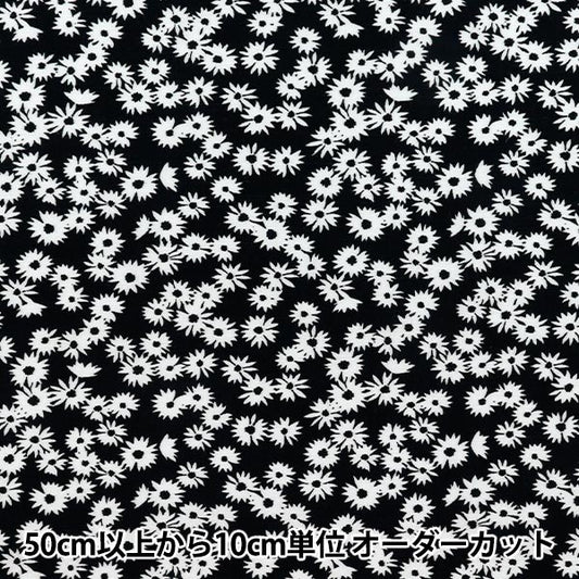 [Количество, начиная с 5] Ткань "Cool Touch Rayon Flower Black Ctr-Fl-BK" 【Yuzawayaоригинал】