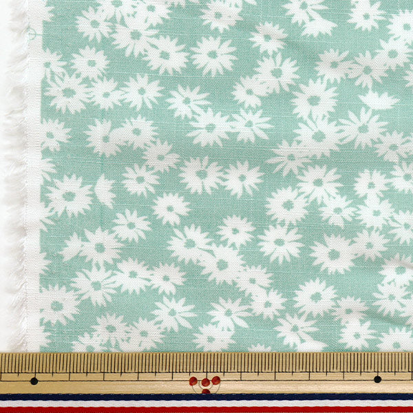 [Quantité à partir de 5] Tissu "Cool Touch Rayon Flower Mint Ctr-Fl-MT" 【Yuzawayaoriginal】