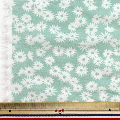 [Quantité à partir de 5] Tissu "Cool Touch Rayon Flower Mint Ctr-Fl-MT" 【Yuzawayaoriginal】