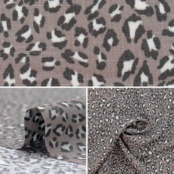 [Cantidad a partir de 5] Tela "Cool Touch Rayon Leopard Grey Ctr-Leo-gy" 【Yuzawayaoriginal】