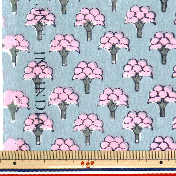 [数量从5开始] 织物 “印度沸腾的花卉灰色X粉红色的RAM-BOI-25D"