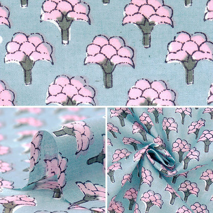 [数量从5开始] 织物 “印度沸腾的花卉灰色X粉红色的RAM-BOI-25D"