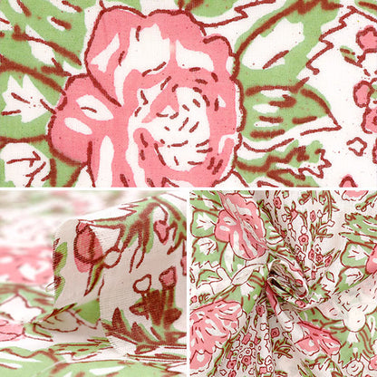 [数量从5开始] 织物 “印度沸腾印花花卉图案"