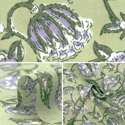 [数量从5开始] 织物 “印度沸腾印花Sarasa绿色X紫色RAM-BOI-25H"