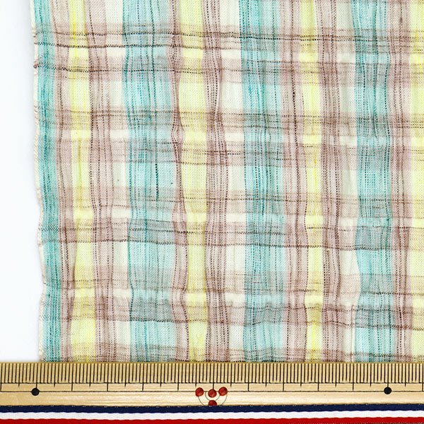 【数量5から】 生地 『先染めチェック シャーリング INCHEST-03PPB』