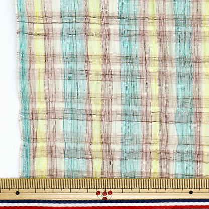 【数量5から】 生地 『先染めチェック シャーリング INCHEST-03PPB』