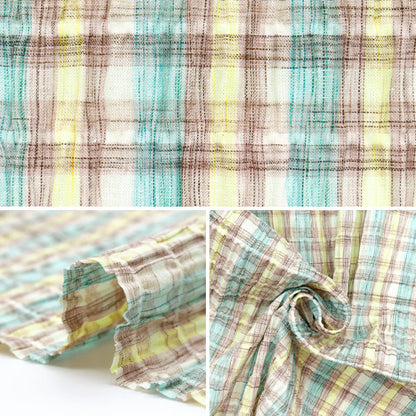 【数量5から】 生地 『先染めチェック シャーリング INCHEST-03PPB』