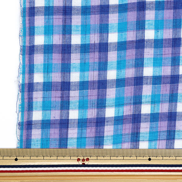 Yarn-Dyed Check Blue Fabric - Yuzawaya