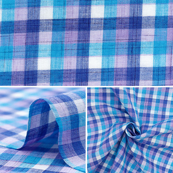Yarn-Dyed Check Blue Fabric - Yuzawaya