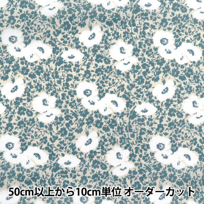 [الكمية تبدأ من 5] الأقمشة "60 Lawn Print Floral Blue Gray 60LA25-VF-BGY" 【Yuzawayaإبداعي】