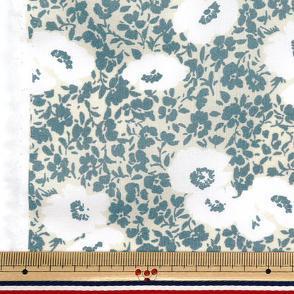 [الكمية تبدأ من 5] الأقمشة "60 Lawn Print Floral Blue Gray 60LA25-VF-BGY" 【Yuzawayaإبداعي】