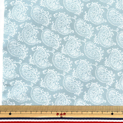 [数量从5开始] 织物 "60草坪印刷佩斯利图案蓝色60la25-sp-bgy" 【Yuzawaya原来的】