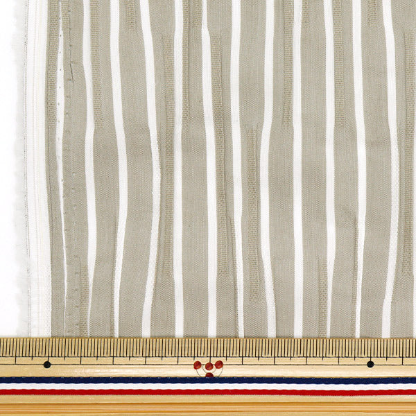 [الكمية تبدأ من 5] الأقمشة "Tuck Woven Stripe Greige Tuck-Grge" 【Yuzawayaإبداعي】