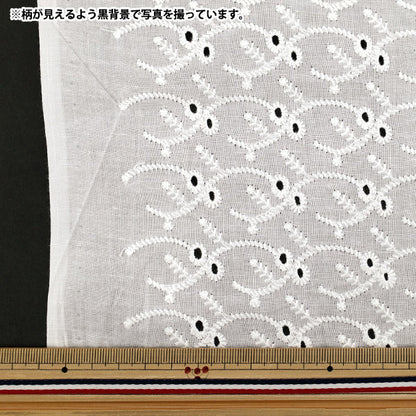 【수량 5부터】 천・원단 "면 올 오버 레이스 오프 화이트 RALACF-26F」