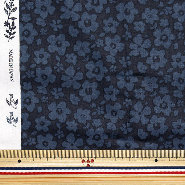 [Quantity starting from 5] Fabric "60 Loan Soft Texture Processing Blooming Mood Navy 60LA-BM-NV"