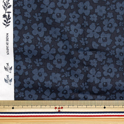 [Quantity starting from 5] Fabric "60 Loan Soft Texture Processing Blooming Mood Navy 60LA-BM-NV"