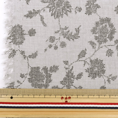 【数量5から】 生地 『綿麻シーチング 単色花更紗 グレー NFA60570-571D』 KOKKA コッカ