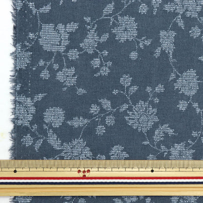 【数量5から】 生地 『綿麻シーチング 単色花更紗 ネイビー NFA60570-571E』 KOKKA コッカ