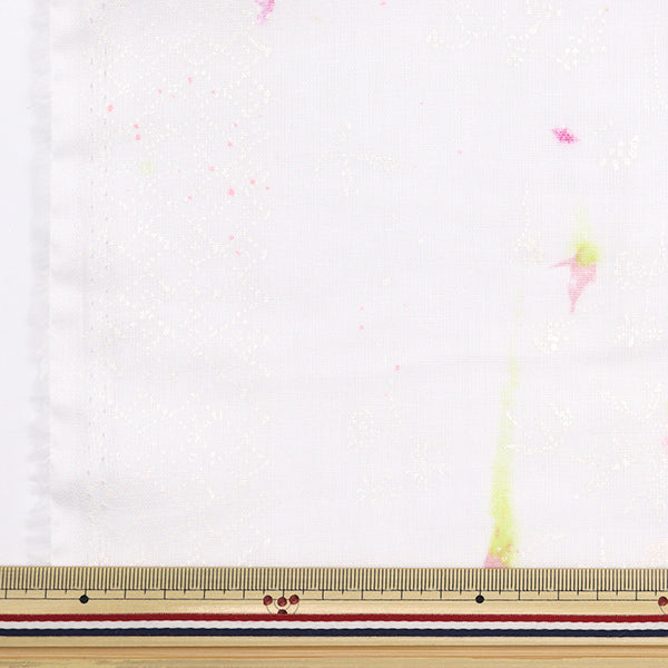 [数量从5开始] 织物 “ Naiiro” 双层纱布 花朵和熊果实EGX-11250-1A" KOKKA