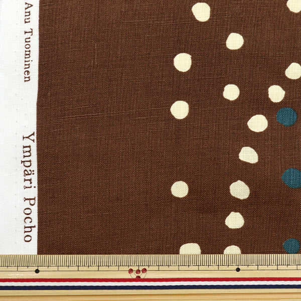 【数量5から】 生地 『ナニイロ リネン厚手 サークルポチョ 芽 EGX-11211-1C』 KOKKA コッカ