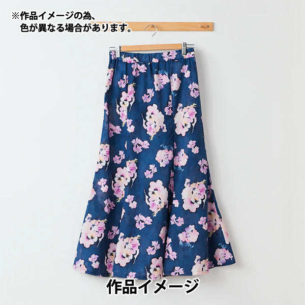 [5부터 시작하는 수량] 천・원단 "Yui Cotton Linen Compass Inkjet Viola egxa-6426-1a" KOKKA