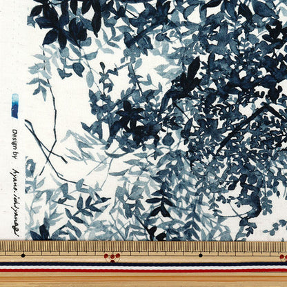 [5부터 시작하는 수량] 천・원단 "Yui Cotton Linen Compass Inkjet Contrast EGXA-6427-1A" KOKKA