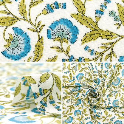 [Quantité à partir de 5] Tissu "Coton soyeux Sarasa White X Blue SP5000-3A"