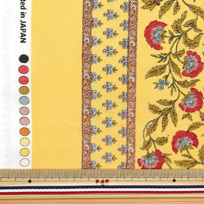 [Quantité à partir de 5] Tissu "Coton soyeux sarasa jaune x rouge sp5000-3c"