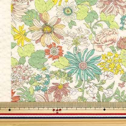 [Quantité à partir de 5] Tissu 『Fleur ondulée Orange KTS6947-C" COTTON KOBAYASHI