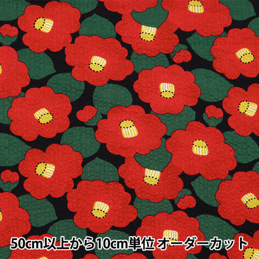 [الكمية من 5] الأقمشة “تموج تسوباكي أحمر × أسود KSP5891-B" COTTON KOBAYASHI