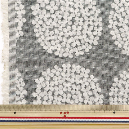 [Quantity starting from 5] Fabric "Suhakon cloth double weaveJacquard Hydrangea Gray UP5951-A" COTTON KOBAYASHI