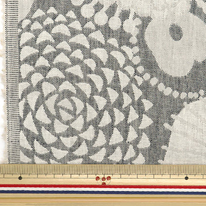 [Menge ab 5] Stoff "Suhakon Tuch DoppelweaveJacquard Tinte Blue Blume Grau Up5953-A" COTTON KOBAYASHI