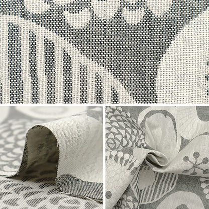 [Menge ab 5] Stoff "Suhakon Tuch DoppelweaveJacquard Tinte Blue Blume Grau Up5953-A" COTTON KOBAYASHI