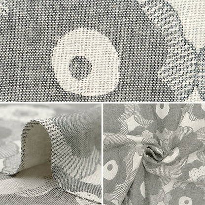 [Quantity starting from 5] Fabric "Suhakon cloth double weaveJacquard Poppy Poppy Grey UP5954-A" COTTON KOBAYASHI