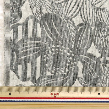 [Quantity starting from 5] Fabric "Suhakon cloth double weaveJacquard Artificial Flowers Gray UP5957-A" COTTON KOBAYASHI