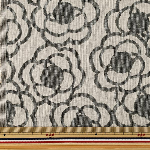 [Anzahl ab 5] Stoff "Uhayako-Stoff Banshuori DoppelgewebeJacquard Duftloses Blumengrau UP5974-A“ COTTON KOBAYASHI