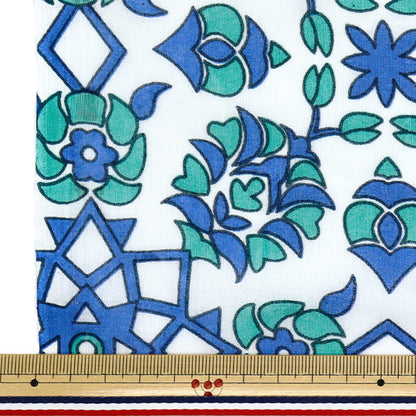 [Quantity starting from 5] Fabric "Indian Boil Print Octagon 2650103-BL"