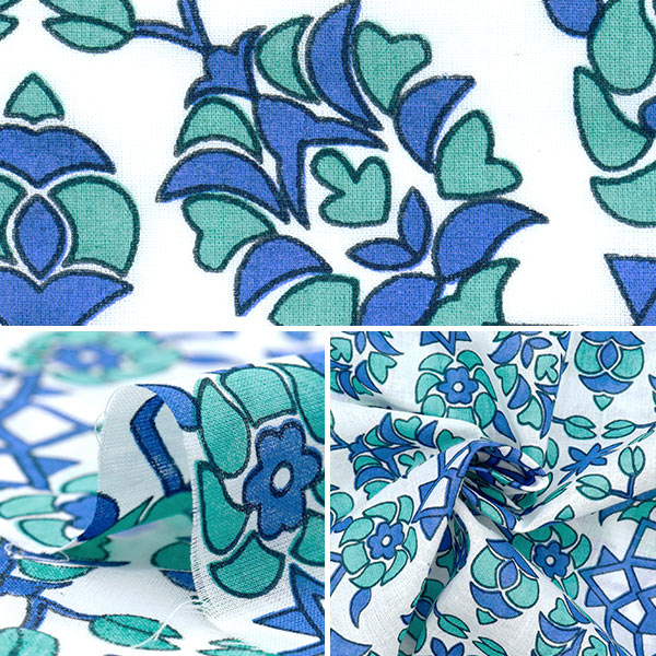 [Quantity starting from 5] Fabric "Indian Boil Print Octagon 2650103-BL"