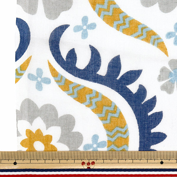 [Cantidad a partir de 5] Tela "Flor de damasco de impresión de hervir indio 2650108-BL"