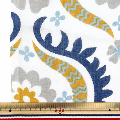 [Cantidad a partir de 5] Tela "Flor de damasco de impresión de hervir indio 2650108-BL"