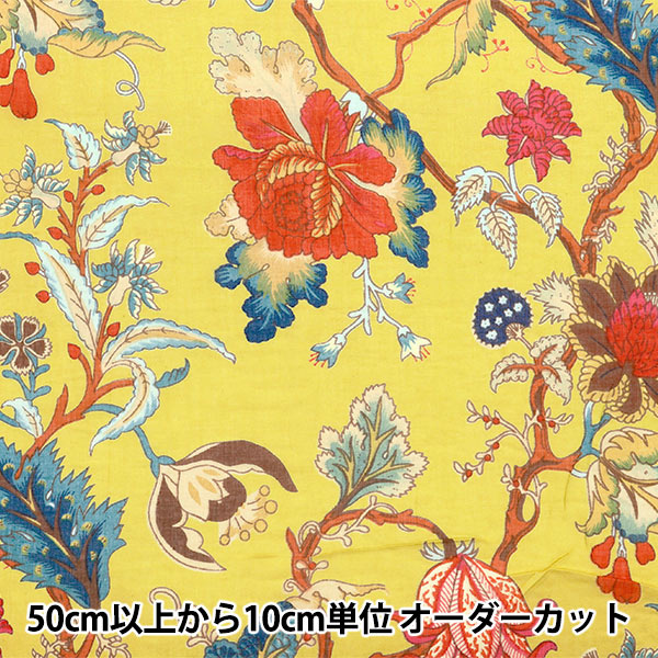 [Cantidad a partir de 5] Tela "Flor tropical de impresión india 2650102-YE"