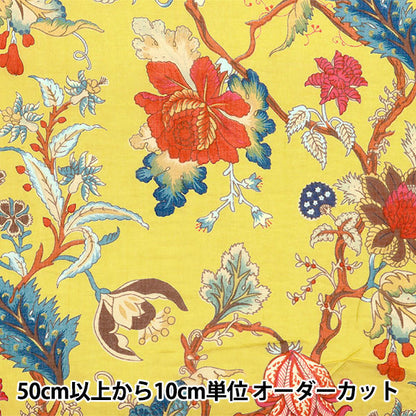 [Cantidad a partir de 5] Tela "Flor tropical de impresión india 2650102-YE"