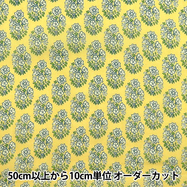 [Cantidad a partir de 5] Tela "Flor natural de impresión de ebullición india 2650105-YE"